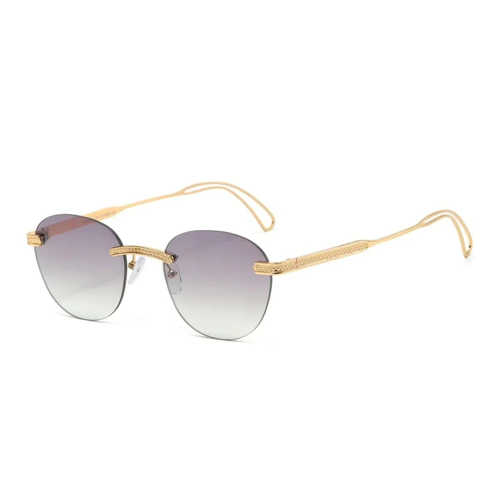 Men Glass Lens Sunglasses Vintage Designer Fashion Round Circle Frame Modern New